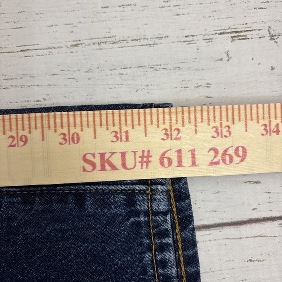 Levi's 505 Selvedge Jeans Mens 38x32 Blue Denim Straight Zip Fly Dark Wash - Picture 14 of 14